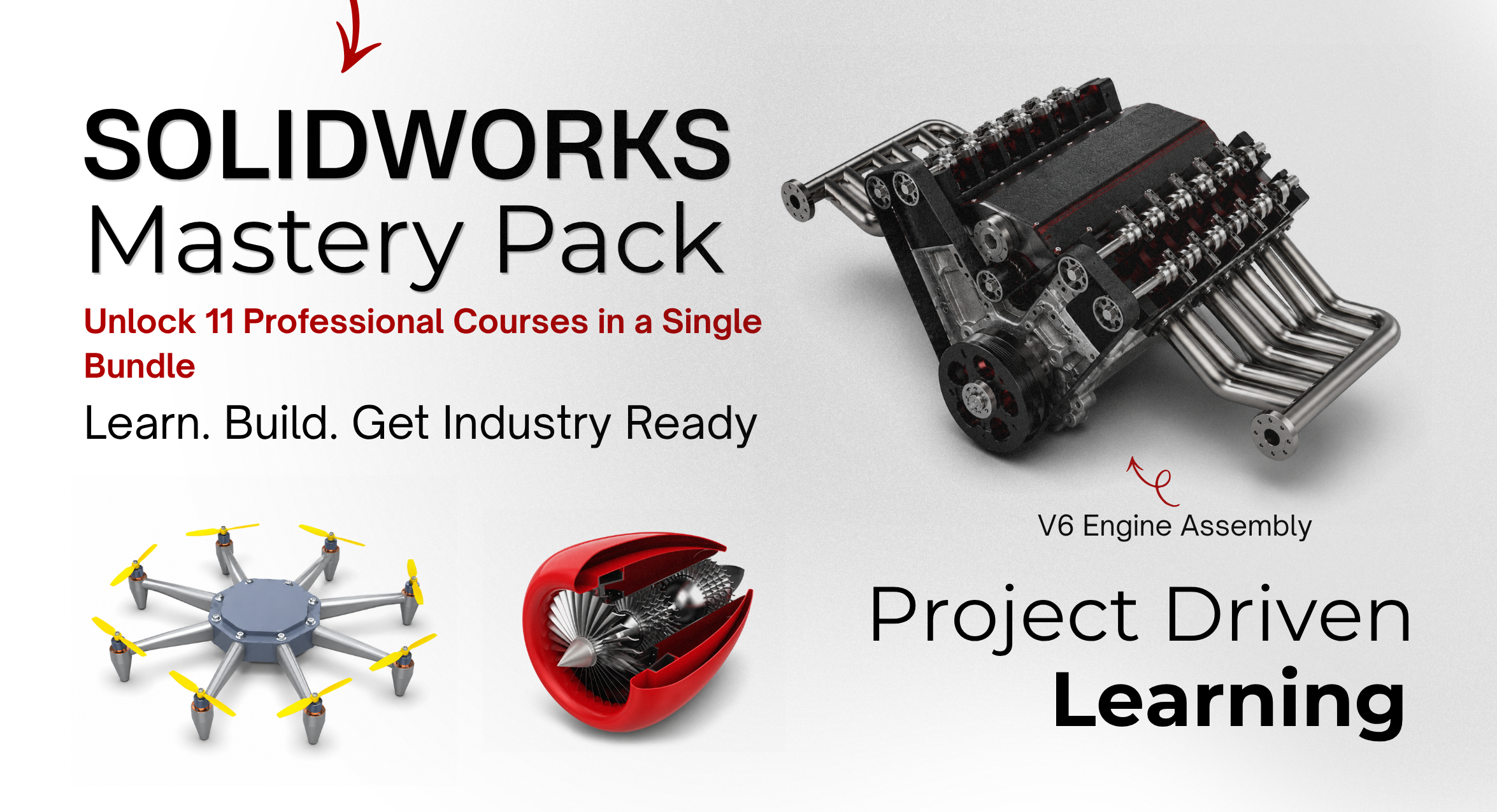 SOLIDWORKS Mastery Pack – 11 Courses in 1 | Complete Beginner to Industry Training